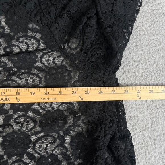 Torrid Cardigan Sweater Womens 2/3 Black Floral Lace Open Front Sheer Plus Flowy - Picture 10 of 10
